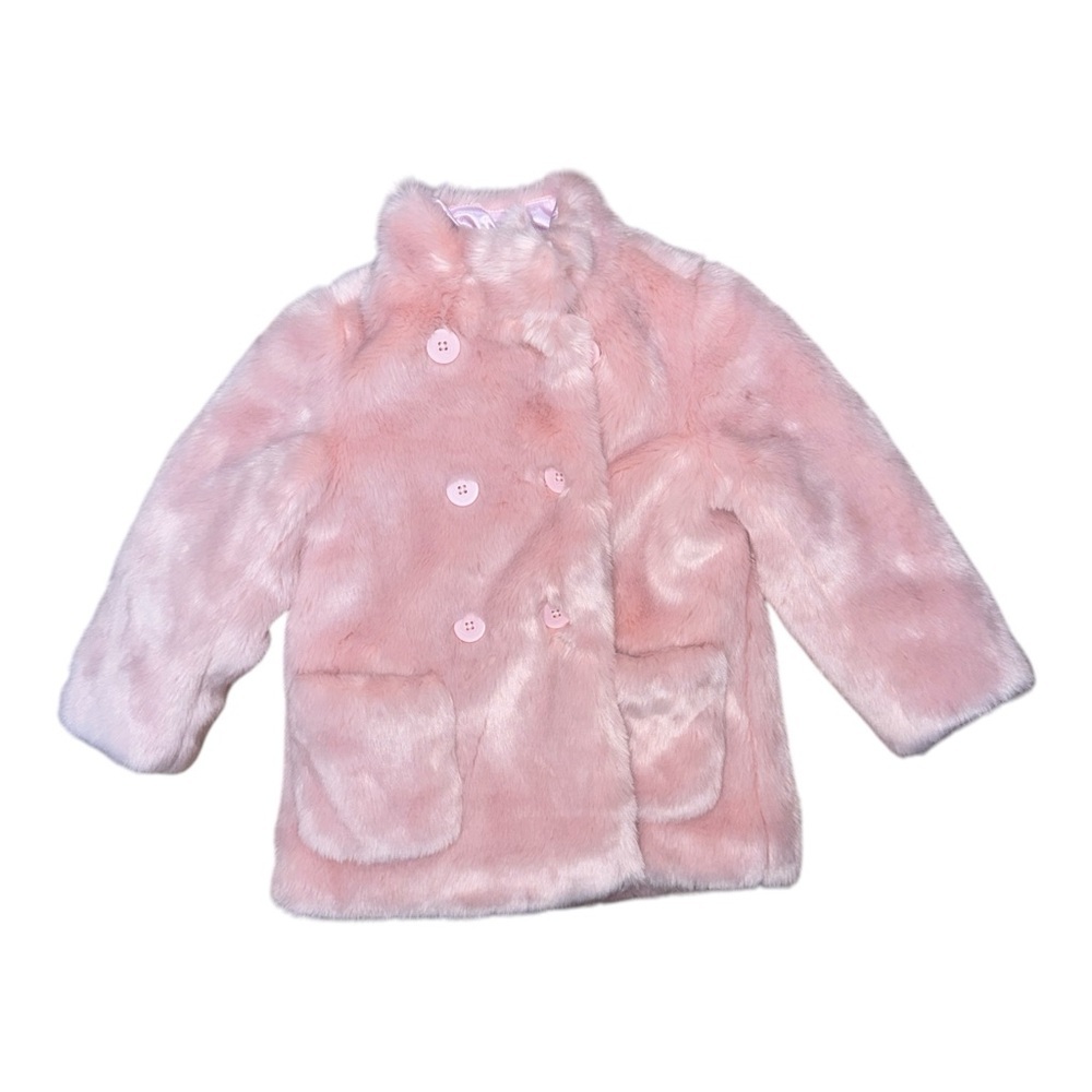 Crewcuts Pink Plush Pea Coat with High Collar NWT
